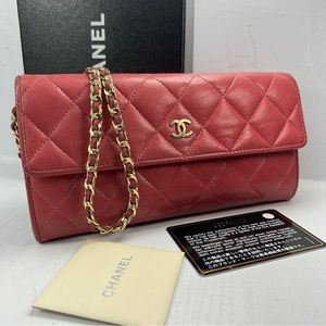 Chanel Dark Pink Quilted Lambskin WOC